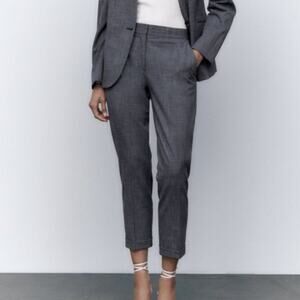 Zara Gray Ankle Cropped Pants